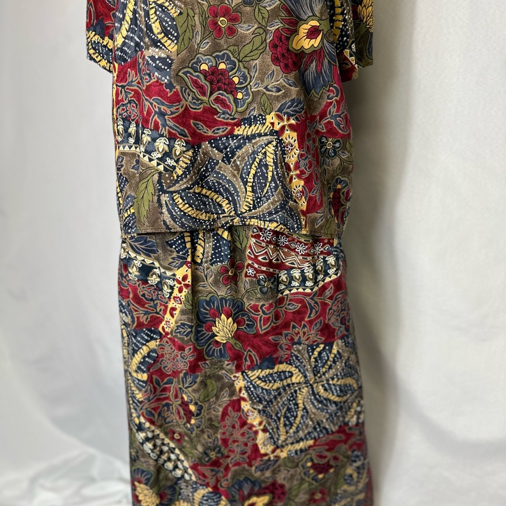 VINTAGE SAG HARBOR SKIRT SET SIZE LARGE Multicolored Rayon - Picture 6 of 7